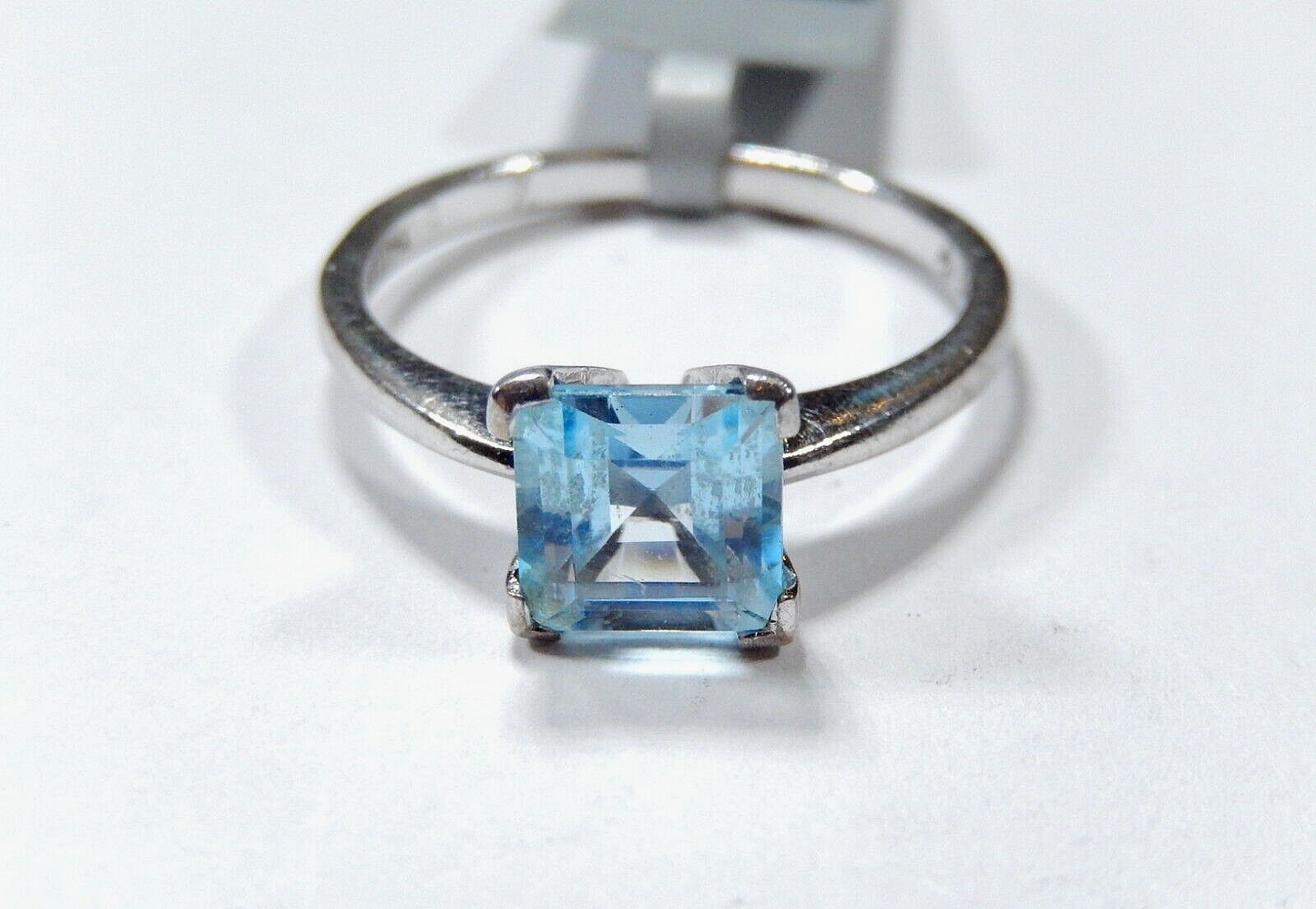 Natural 2.00CT Swiss Blue Topaz 925 Solid Sterling Silver Band Solitaire Ring 8