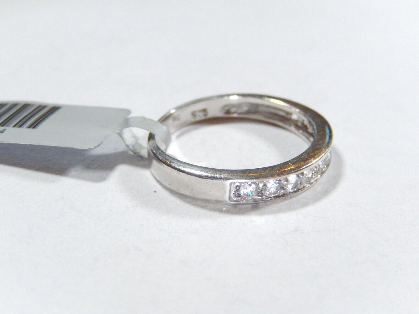 *VINTAGE* 925 Sterling Silver 3.50mm CZ Channel Set Wedding Band Ring Sz 7.25