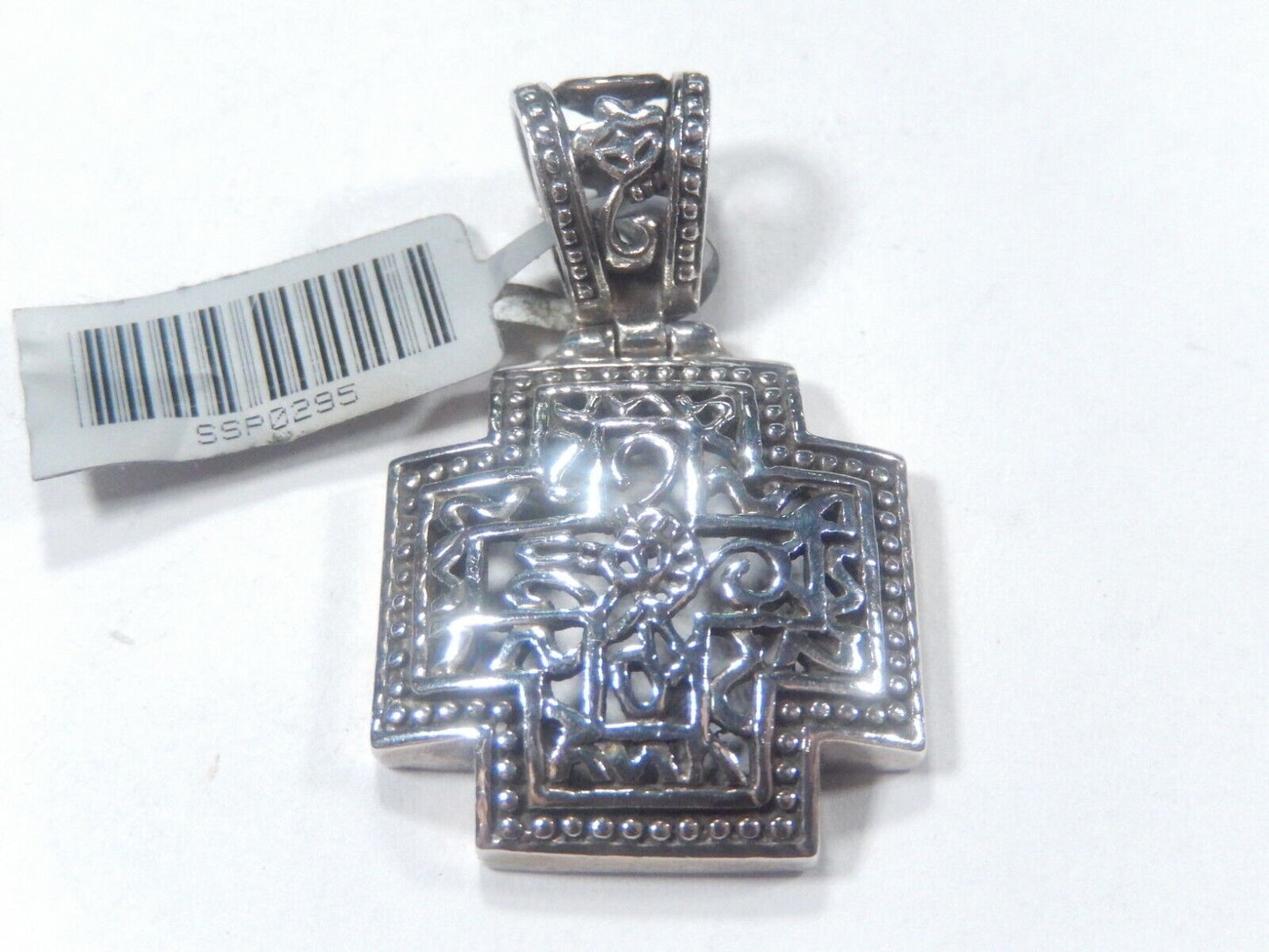 *VINTAGE*  STERLING SILVER FILIGREE CROSS PENDANT