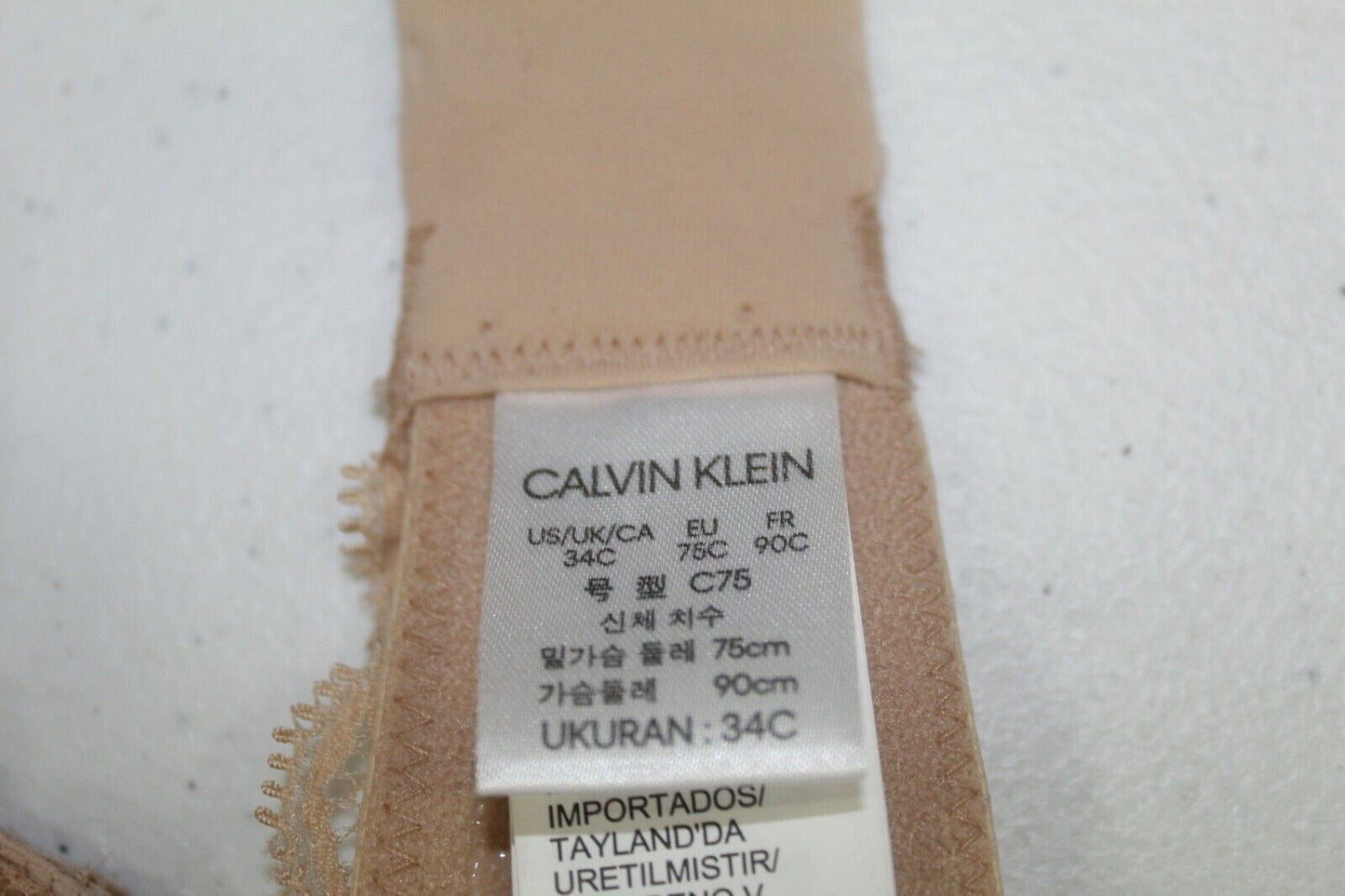 *NEW* Calvin Klein  Underwire Ukuran Lace Trim Cup Bra Size 34C