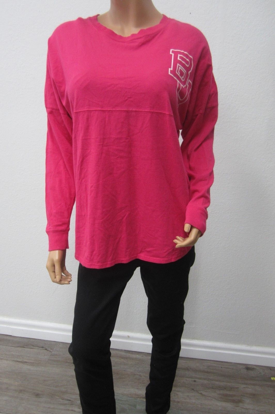 *VINTAGE*  Baylor University J.American Pink  Solid Cotton Long Sleeve Sz XS