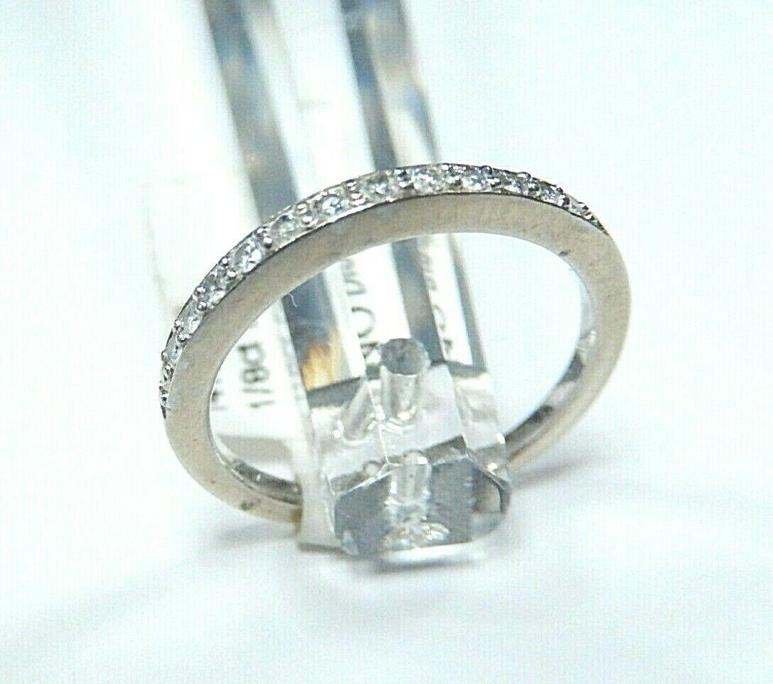 *VINTAGE* 14K White Gold Natural Diamonds  2mm Wedding Band Size 5.25