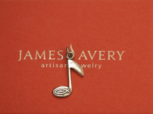*RETIRED*  JAMES AVERY Sterling Silver Ichthus Fish Musical Note Charm