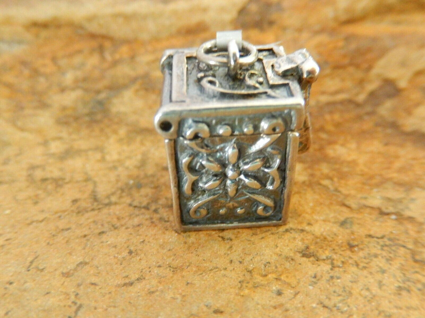 Vintage Art Nouveau Sterling Silver Repoussé Prayer Box Locket Pendant