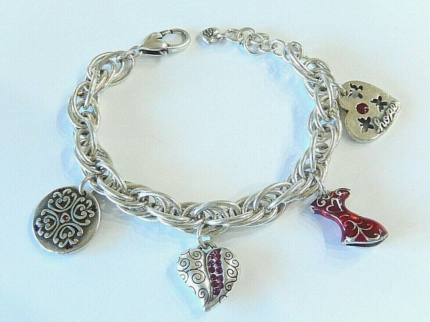 BRIGHTON Go Red Charm Courage Love Hope Dream Bracelet - MINT CONDITION