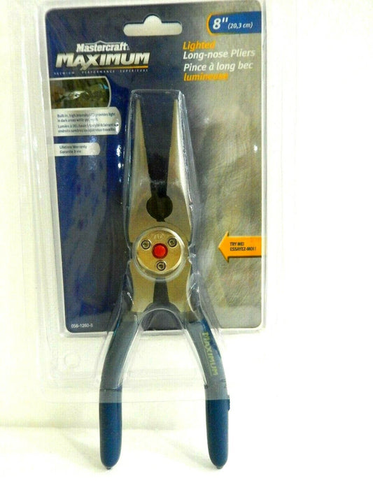 *NEW*  Master Craft  Maximum Lighted 8" Long Nose Pliers