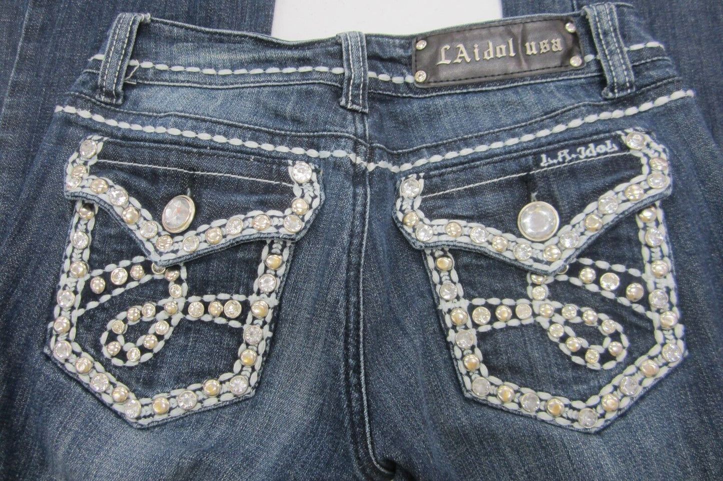 MINT LA IDOL USA  Women's Bootcut  STUD & CRYSTAL EMBELLISHMENTS Size W27 x L34