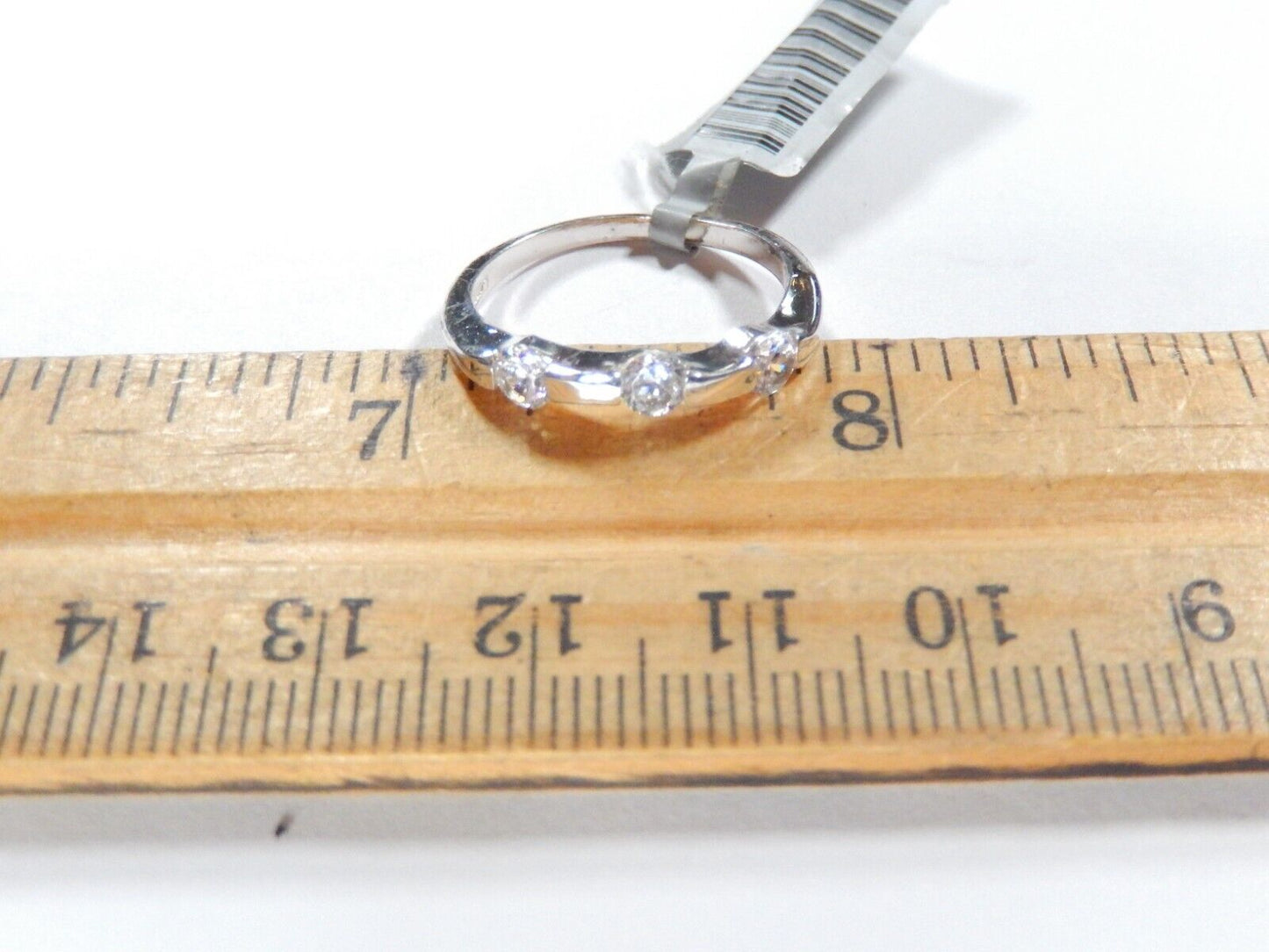 Sterling Silver .50CT TW Three-Stone CZ Band Ring Size 7