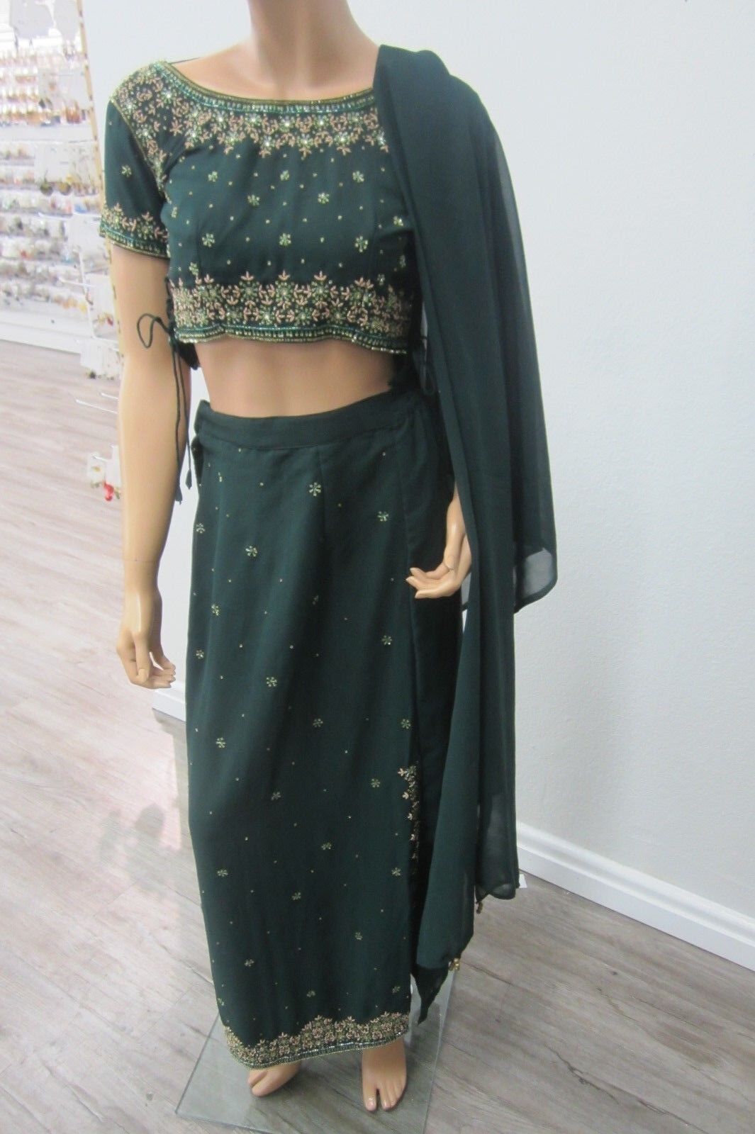 Beautiful Party Evening 3 Pc  Saree Women Fashion Clothing Wrap Sari
