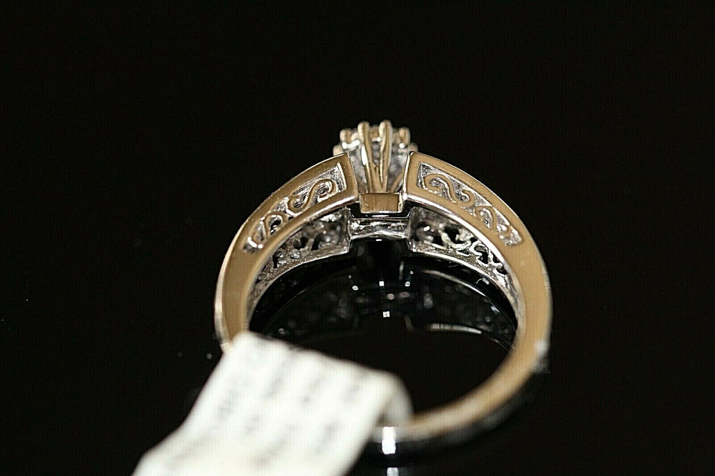 *VINTAGE* Keepsake 14K White Gold .33CTNatural Diamond Engagement Ring Size 7.25