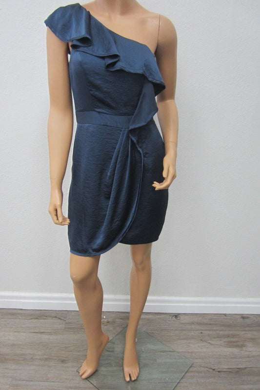 *VERY NICE*   BCBGeneration Womens Blue One Shoulder Dress Size 4