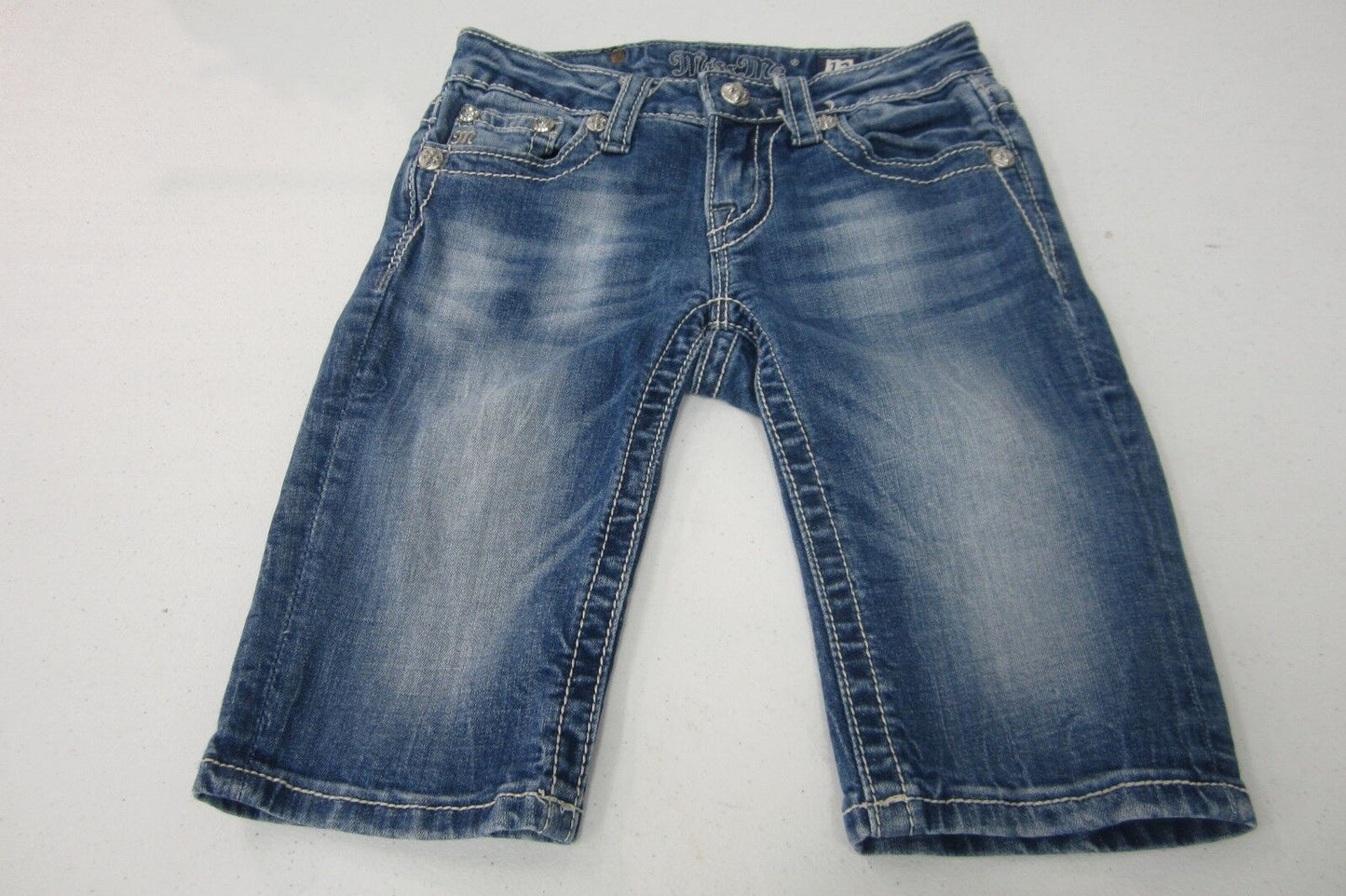 *NICE*   MISS ME Bermuda Shorts Jeans Girls JK5465M4 Rhinestone  Pockets Size 12