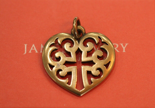 *SUPER R A R E  - RETIRED * Large James Avery Bronze Regal Heart Cross  Pendant