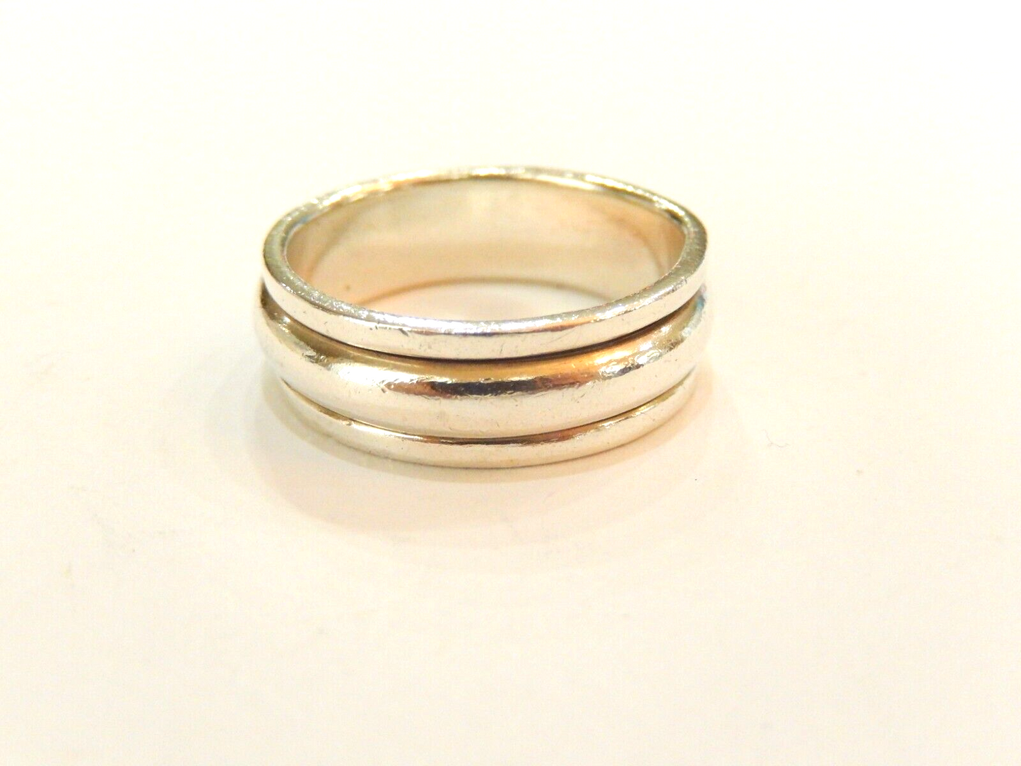 *VINTAGE*  Sterling Silver 925 Half Round Spinner Ring Size 12