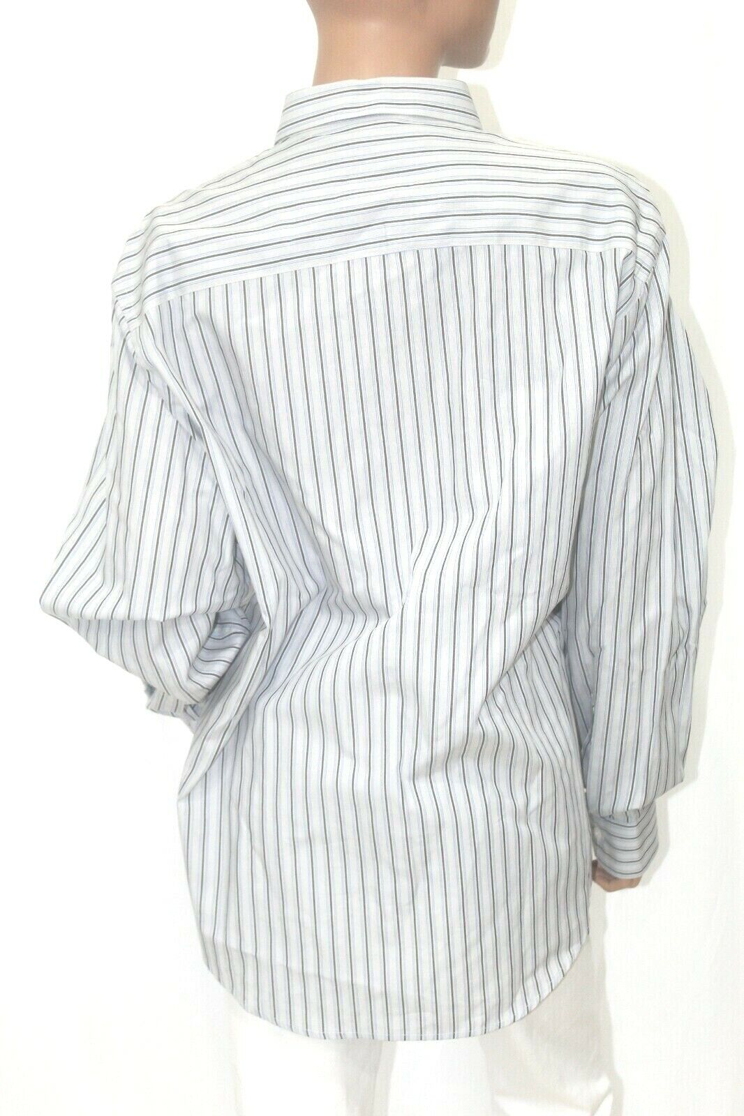 *NWT* Perry Ellis Cotton Men’s Blue Striped Button Down Long Sleeve Shirt Sz  XL