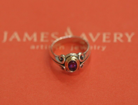 *RETIRED* - R A R E - James Avery  14K Gold  & Sterling  DOUBLE SCROLL AMETHYST
