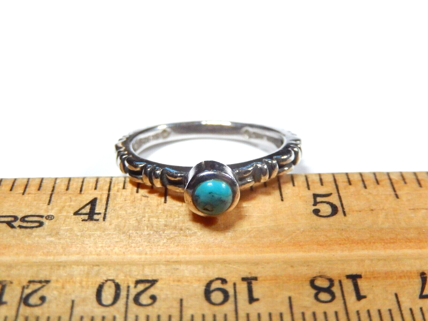 Southwest Vintage Sterling Silver & Turquoise Ring Size 7.5