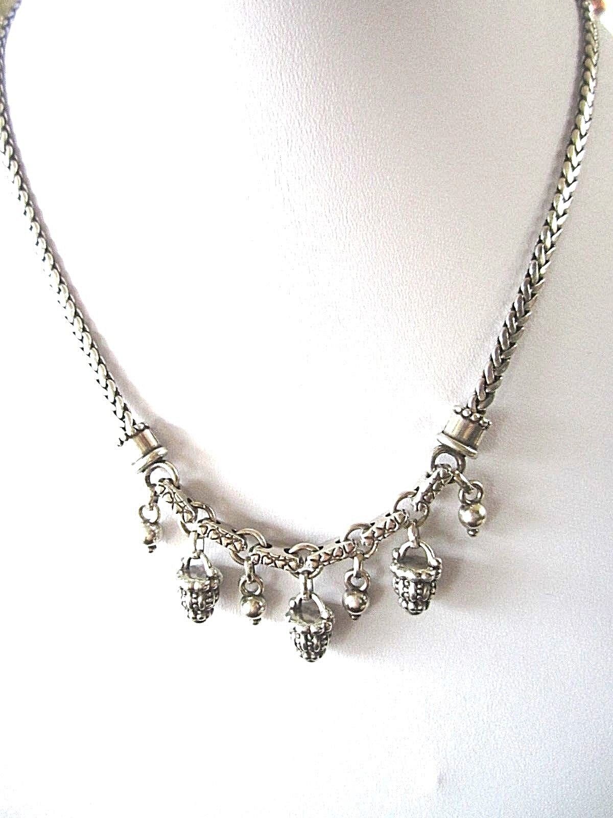 RETIRED Brighton silver Fancy Bead 16"-18" Necklace