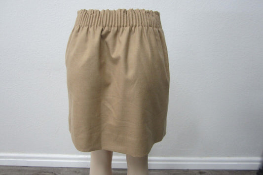 J CREW Women's Elastic Waistband Brown 2 Front Pockets Lined Skirt Size 6 x 17"