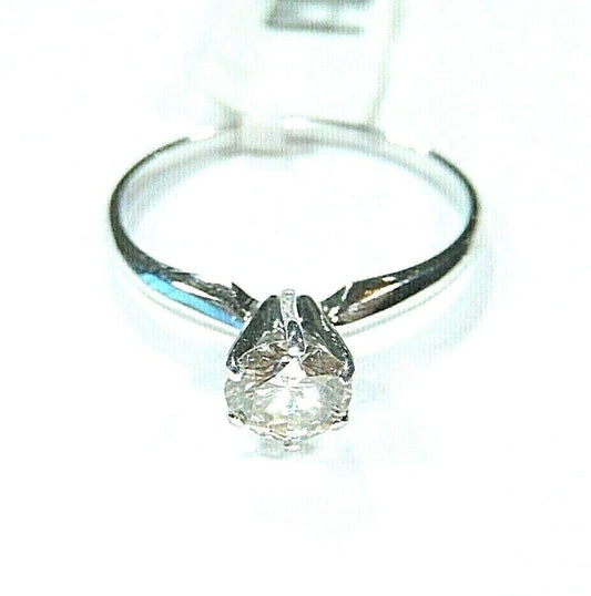 *NWT* 14K White Gold .50CT Natural VS Diamond Solitaire Engagement Ring Size 7.5