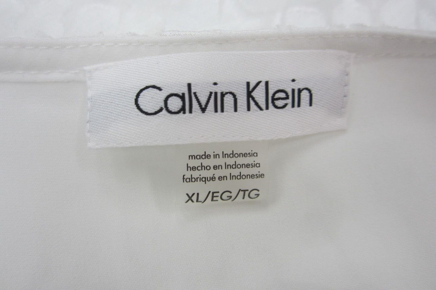 *NICE* Calvin Klein Womens White Textured Short Sleeve Top Size XL