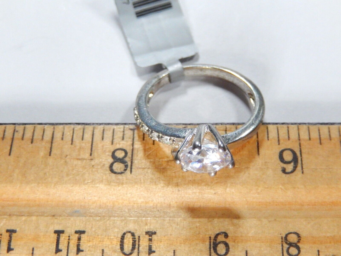 *VINTAGE*  Sterling Silver 1.33CT CZ Band Bypass Crossover Ring Size 6