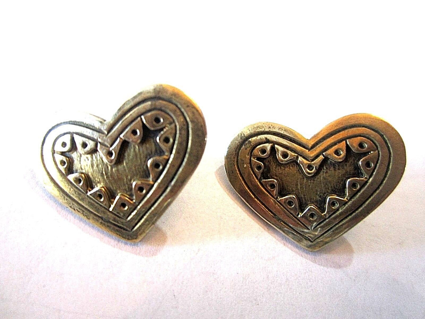 Retired - Jeep Collins Brass Heart Pierced Post Earrings