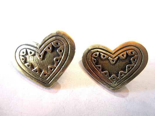 Retired - Jeep Collins Brass Heart Pierced Post Earrings