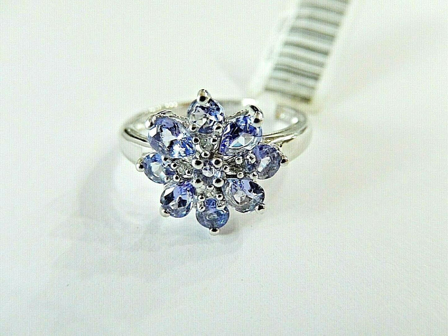 *NWT*  Stunning! Women's 14K White Gold 3/4CT Tanzanite & Diamond Ring Size 7.5