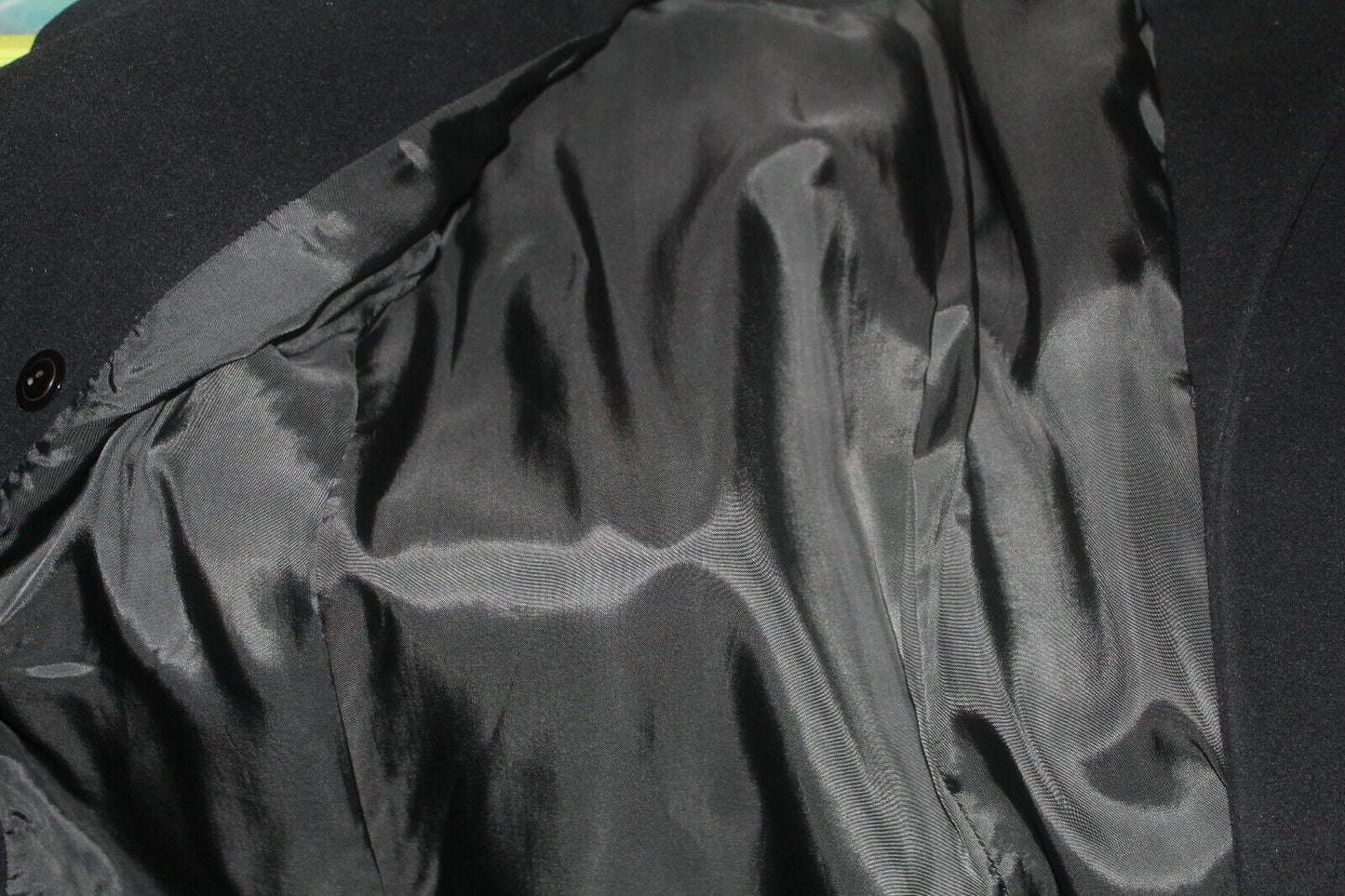 *VINTAGE Saxton Hall Overcoat Sz 12 Women's Black Wool / Cashmere & Nylon Lining