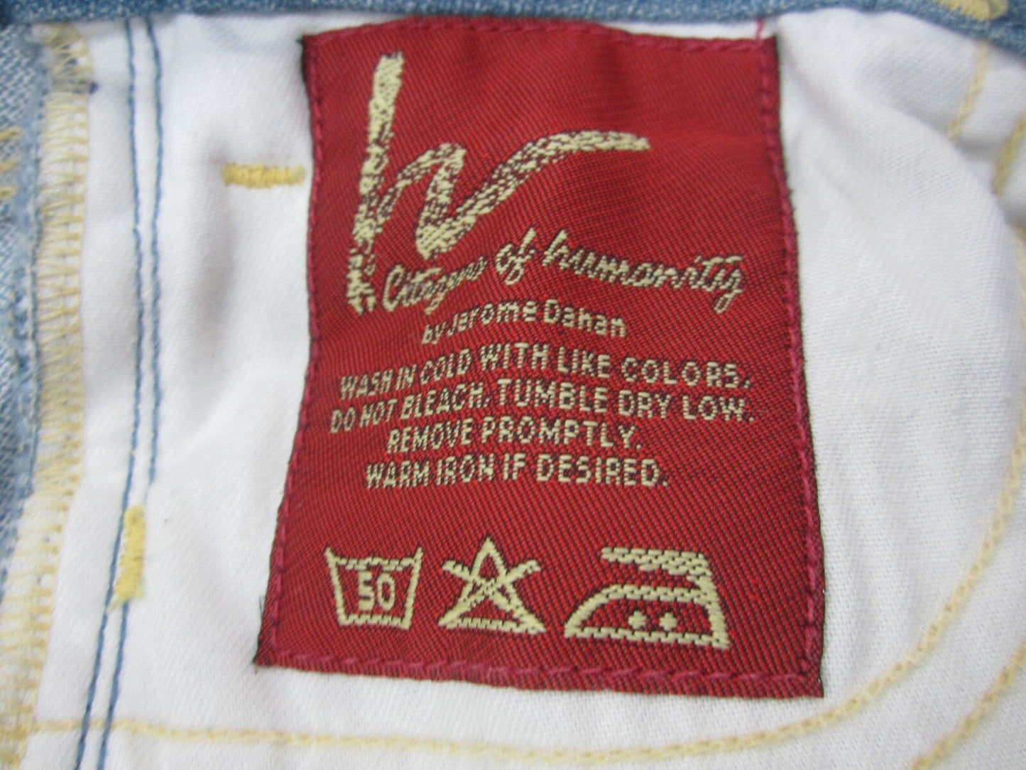 Citizens of Humanity by Jerome Dahan Distressed Cropped Capri Light Wash Sz 26