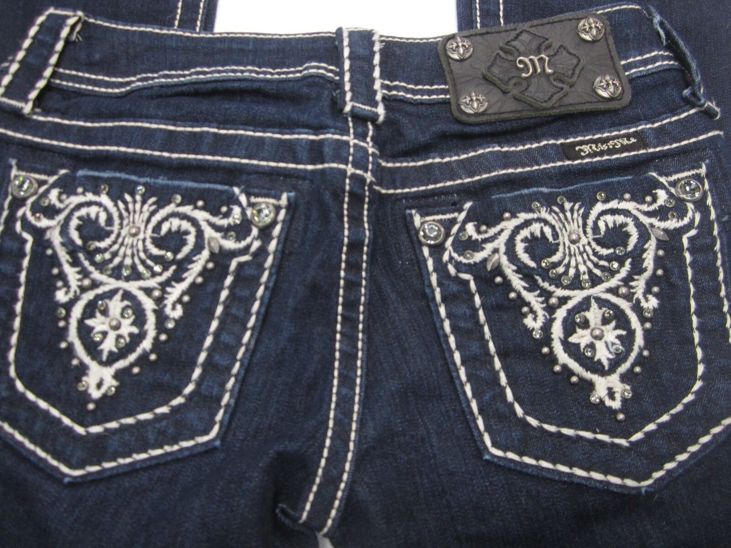 NWOT Miss Me BootJeans JP5341B11 Dark Wash Bling Embroidery Super Cute Siz 24x32