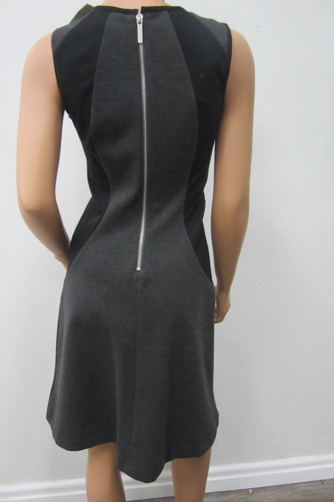 NWT Michael Kors Dress Black/Charcoal Sleeveless Dress Back Zip Size 2