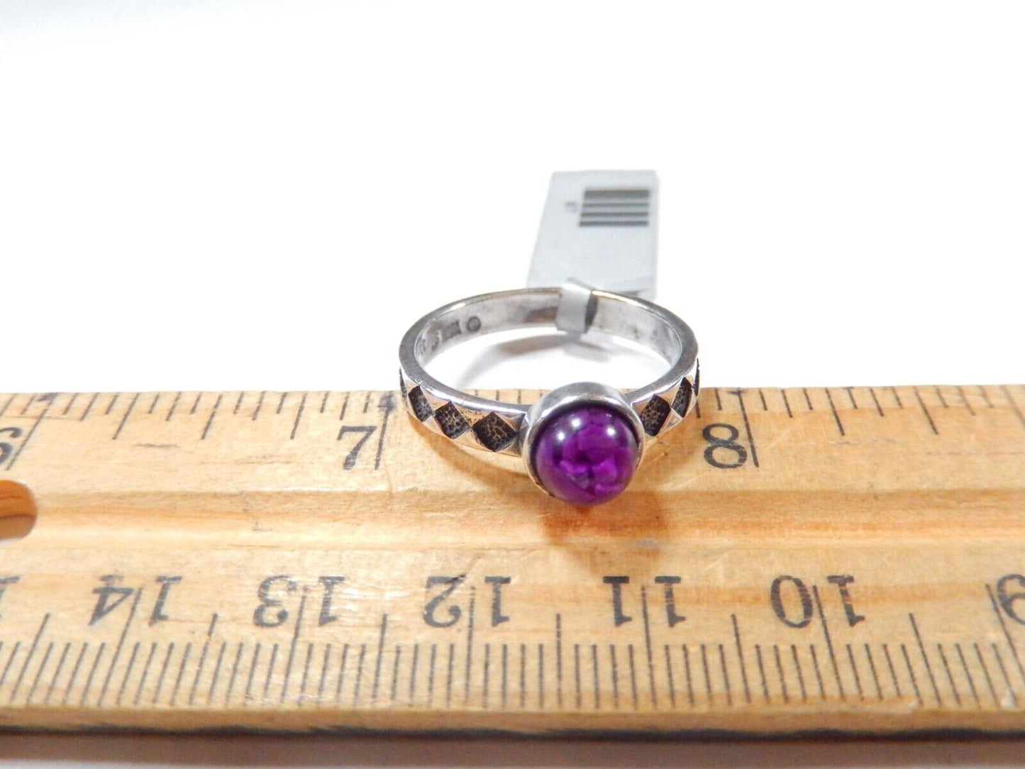 *VINTAGE*  Southwest Sterling Silver 925 Purple Cabochon Ring Size 9