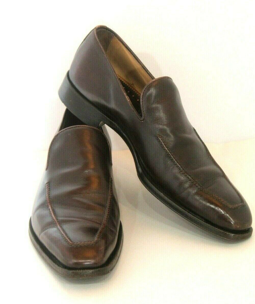 MEN'S  DI BIANCO Scarpe Loafer Retail $1050.00 Chocolate Brown  Shoes Size 8.5