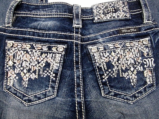 NWT Miss Me Skinny Cut Denim Girls Jeans Junior  (JK8493S) Size 8 x 26