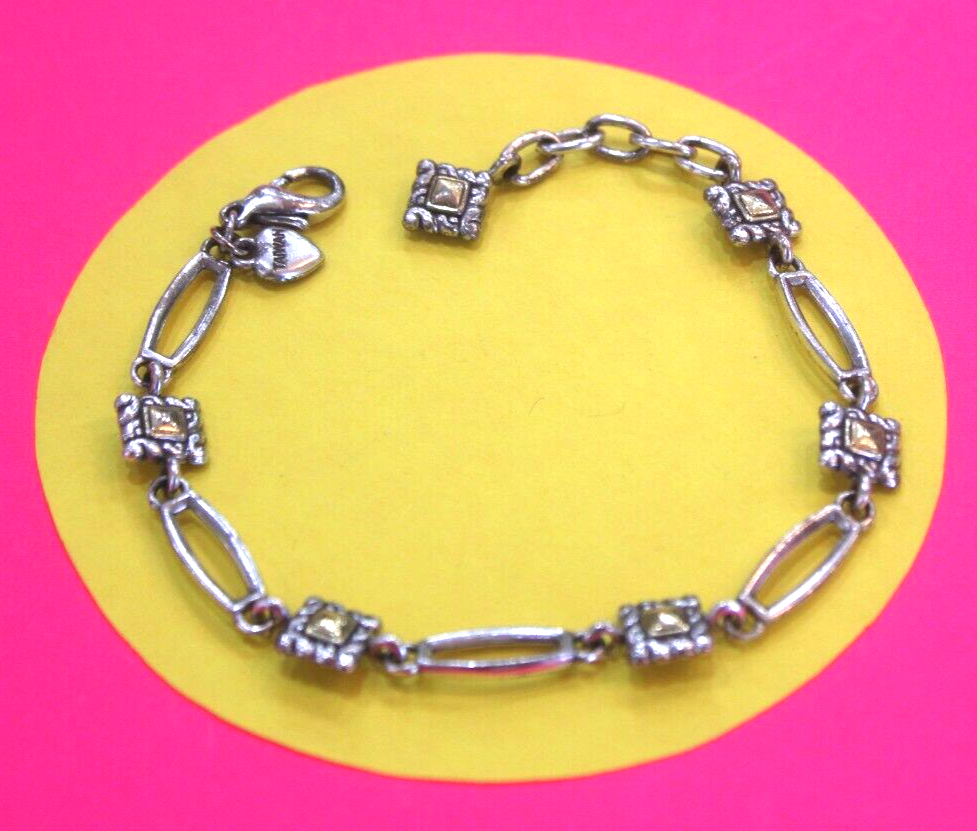 RETIRED Brighton Silver Gold Link Bracelet 7"-8"