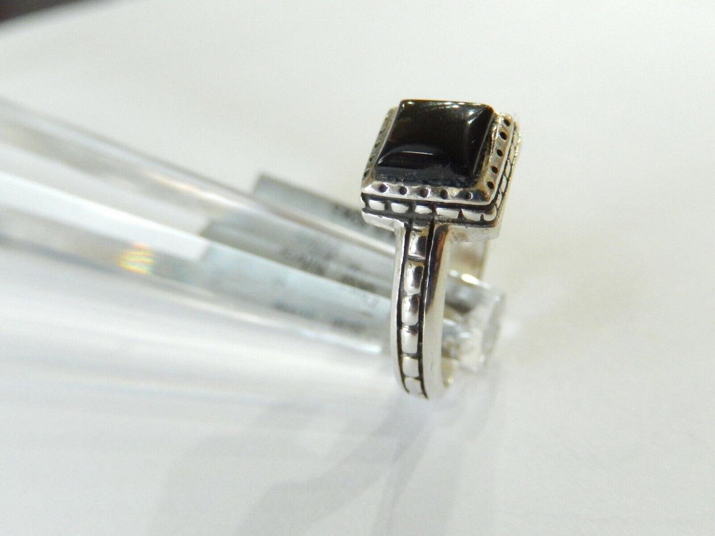 *VINTAGE*  925 Sterling Silver  Black Onyx  Ring Size 7