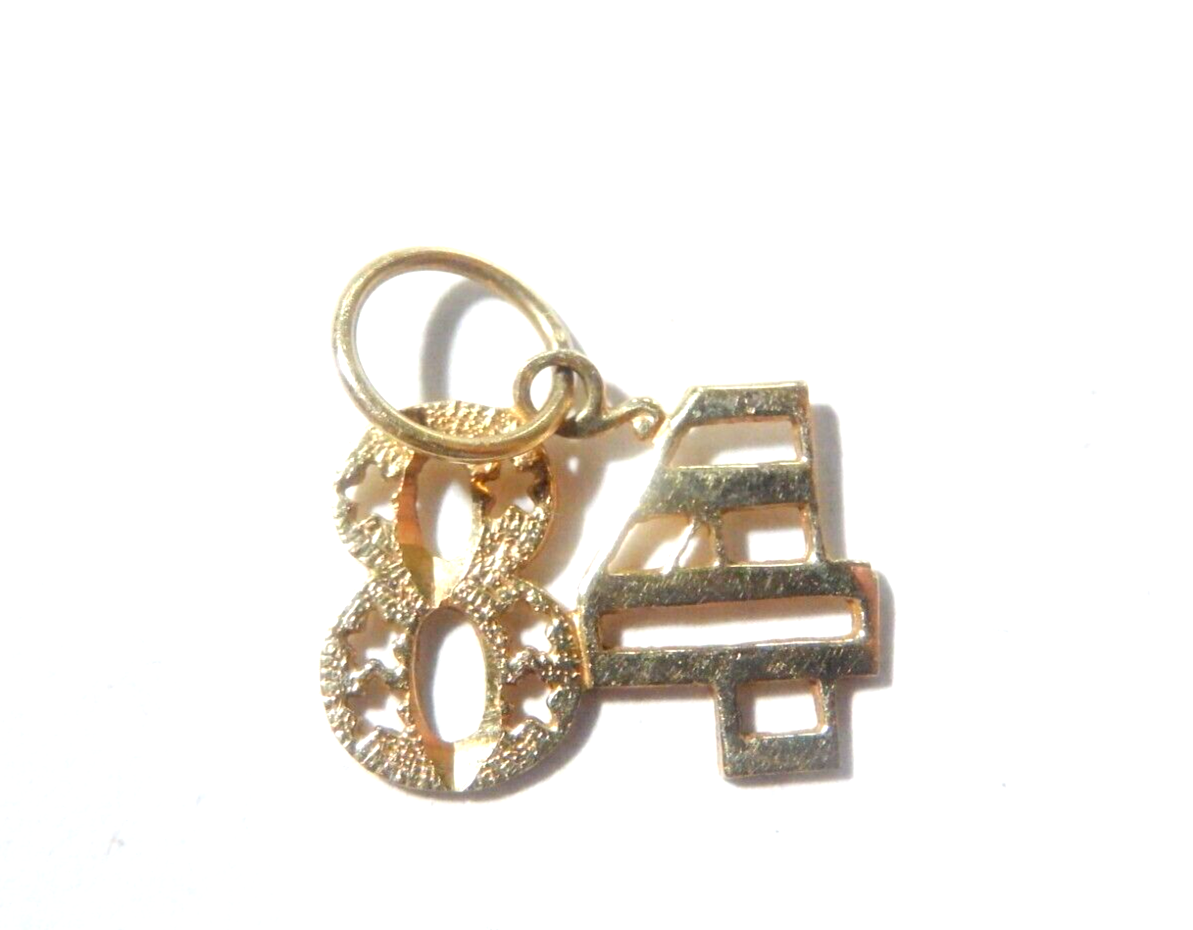 14K Yellow Gold  Number 84 Pendant