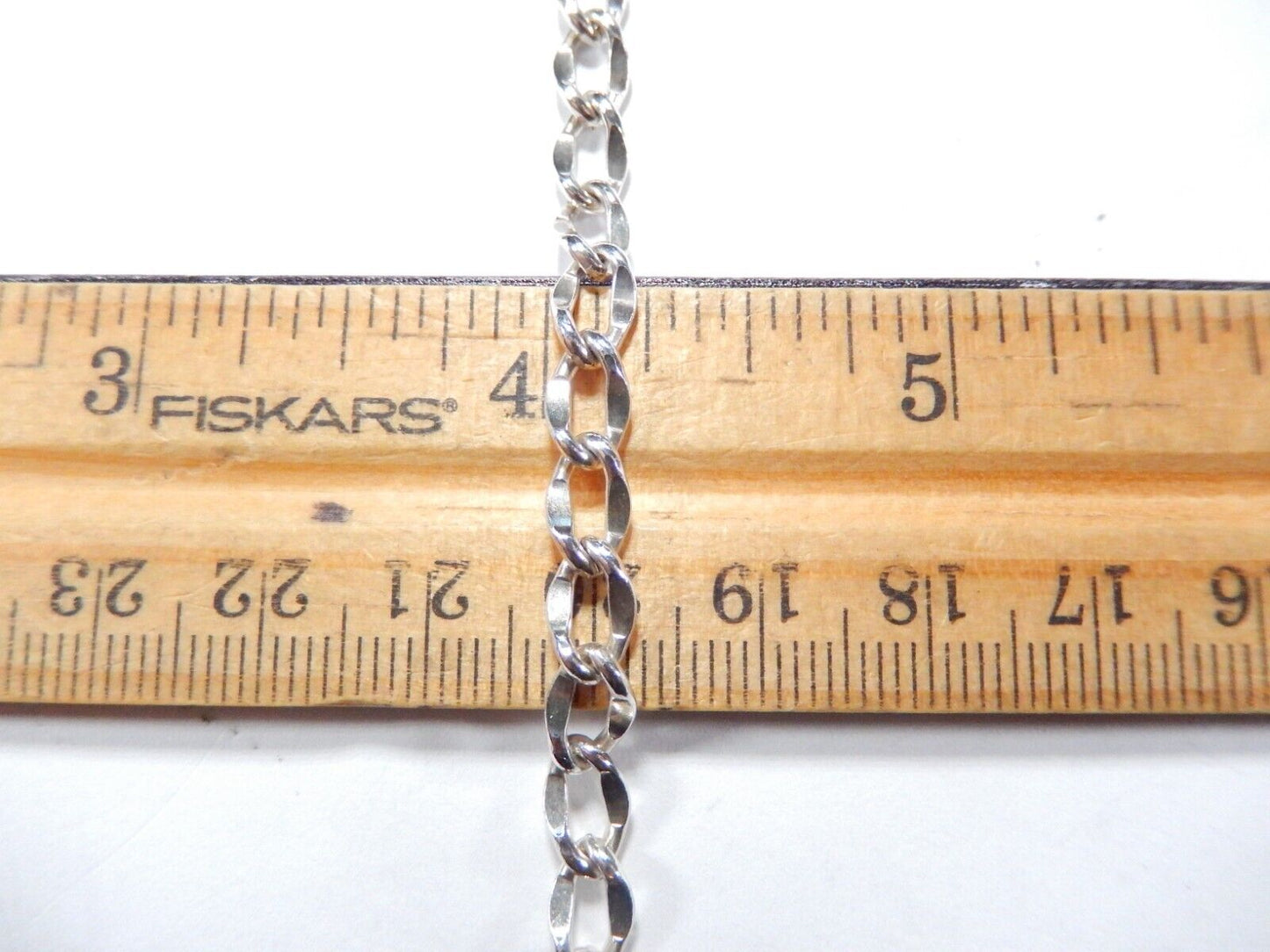 925 Sterling Silver Charm Bracelet 5.25mm Wide Link 7" Length