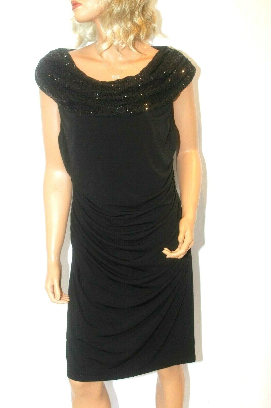 *NWT* $198.  SPENSE  Black Sequence & Polyester Evening  Dress Size 12 "CLASSY"