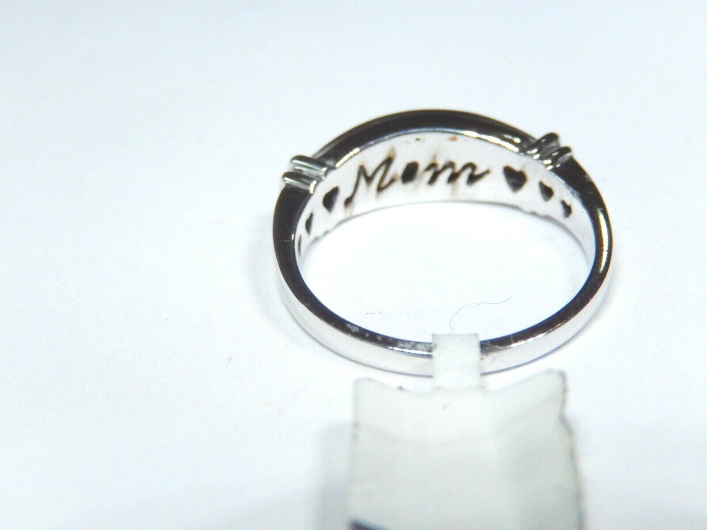 *VINTAGE* 10k Yellow Gold 1/5CT Baguette Diamond "MOM" Ring Size 7.25