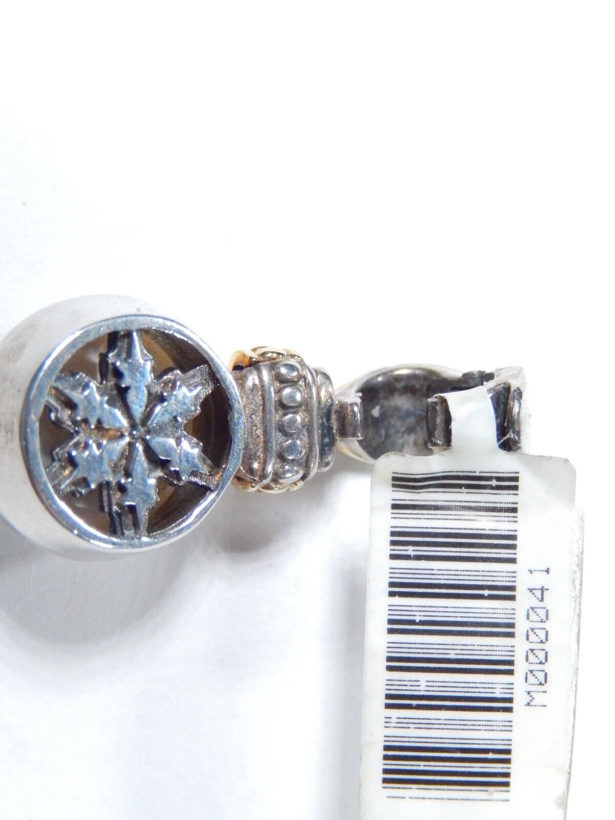 Lagos Caviar Sterling Silver 18k Gold 12mm Pearl Enhancer Open Clip Bail Pendant