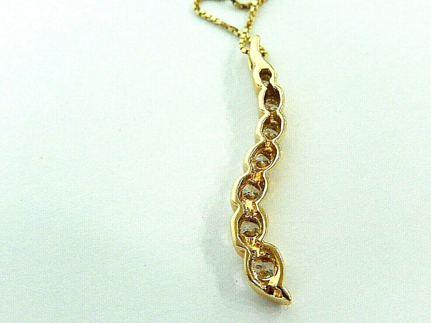 *VINTAGE*14K Yellow Gold 3/4 CT Graduated VS Diamond Necklace 14K YG 18" Chain