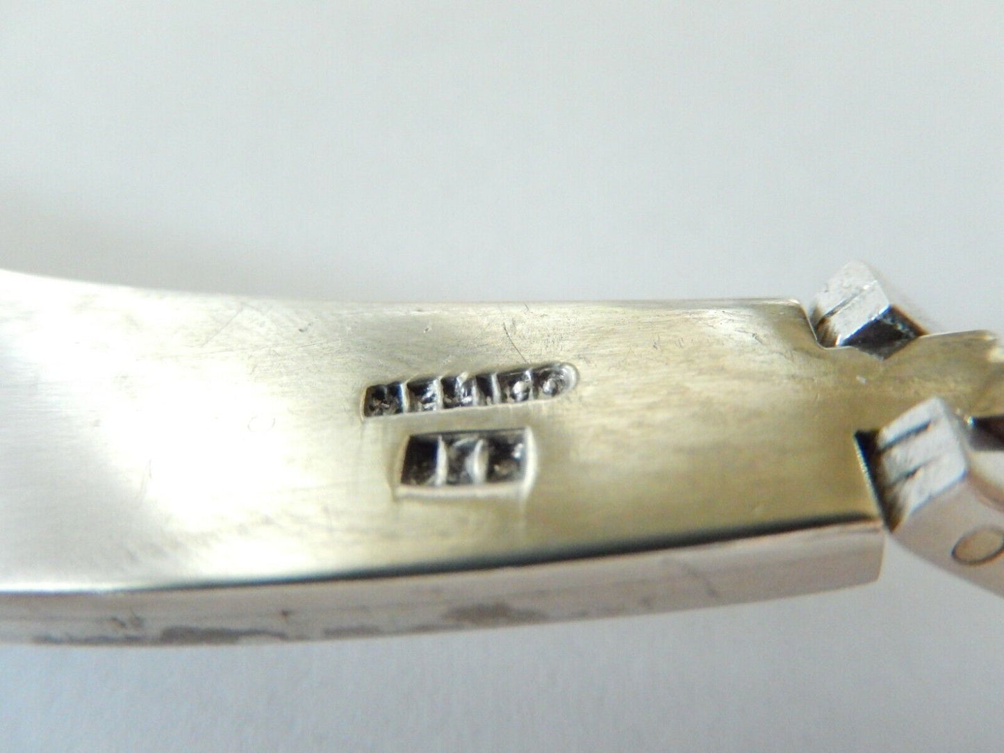 *VINTAGE*  Taxco Mexico Sterling Silver Tigers Eye Hinged Choker Collar Necklace