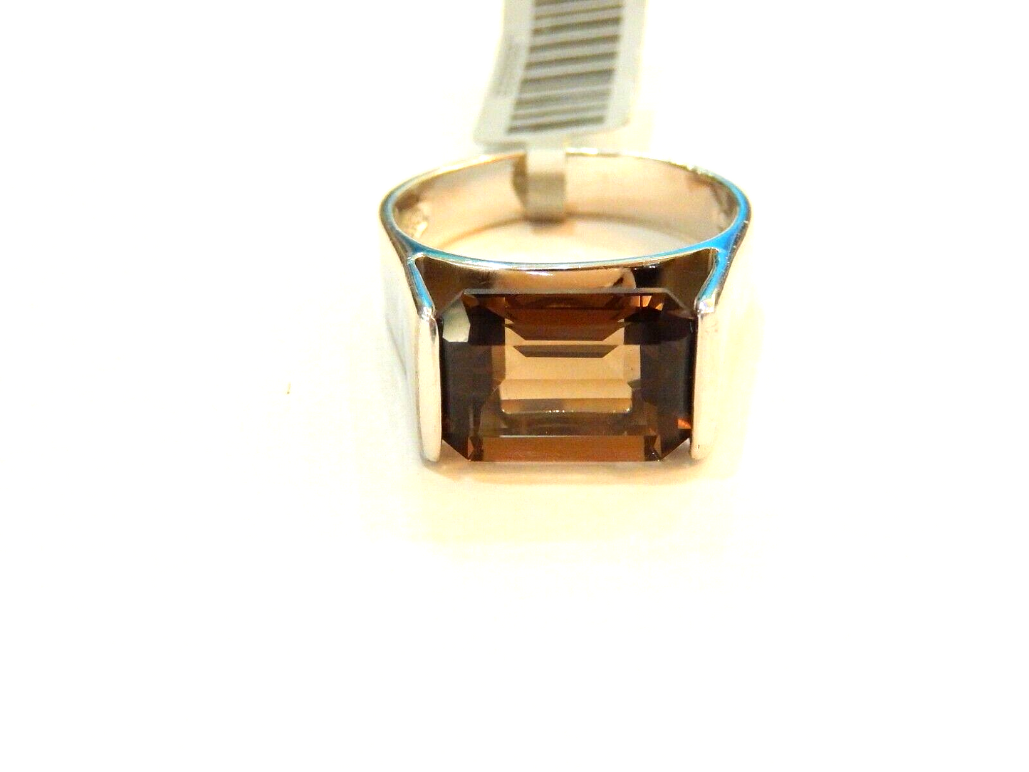 SETA DESIGNER SILVER 925  REAL 6.00 CT Smoky Quartz STATEMENT RING Size 10.25