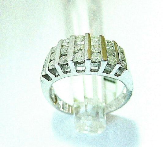 10K White Gold Ladies 1CT Round Diamond Wedding Anniversary Band Ring Size 8.5
