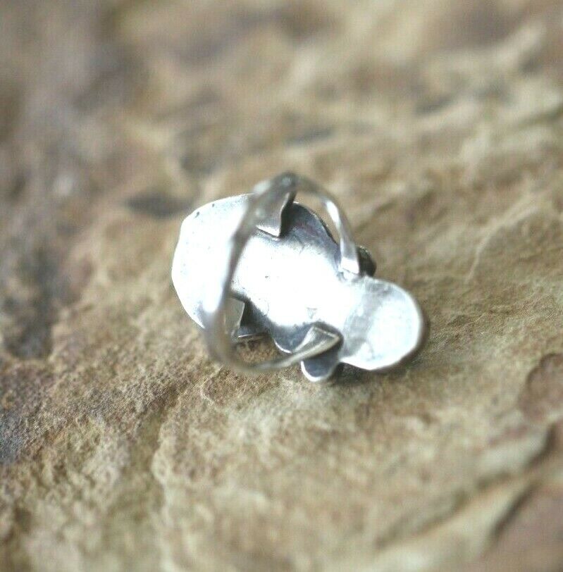 *VINTAGE* Signed Sterling Silver Native American Navajo Turquoise Ring Size 4.25