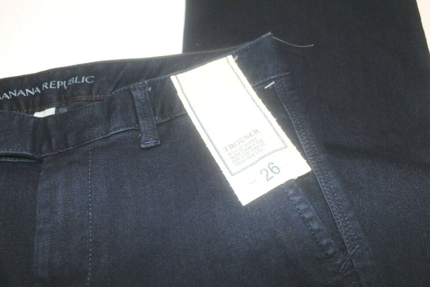 *NWT* $89.  Banana Republic Women's Dark Trouser Denim Mid Rise  Sz 26 (W28xL33)