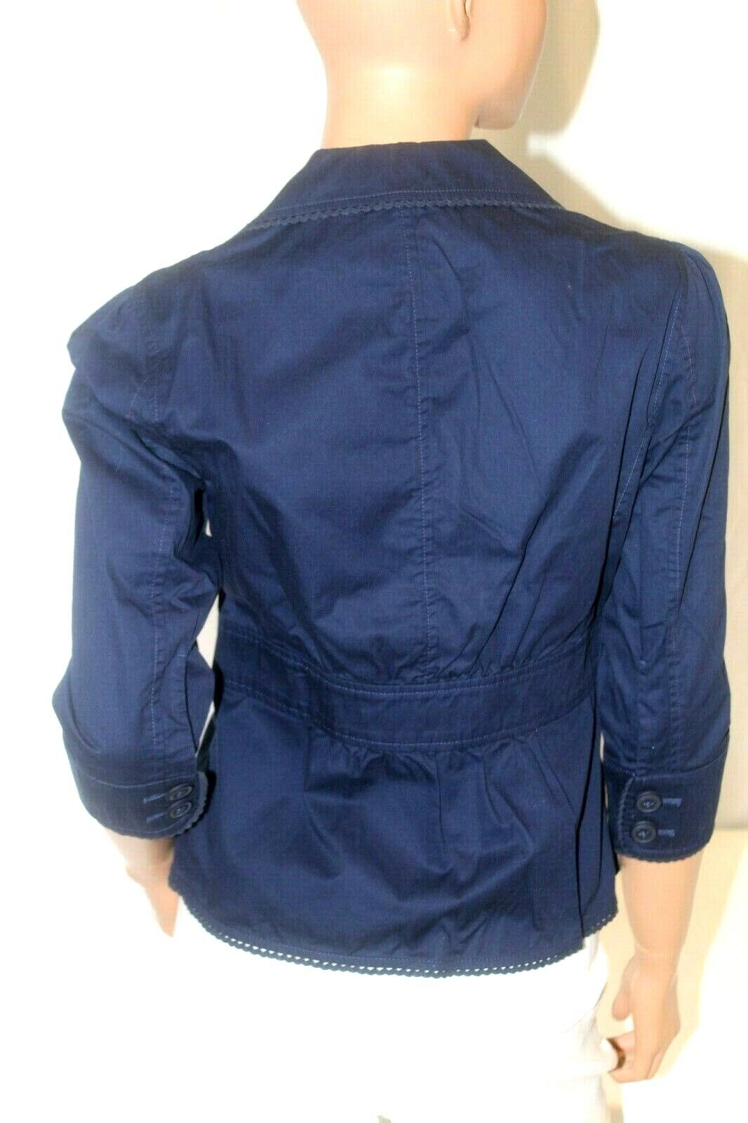 *MINT* L.L. Bean Women's 100% Cotton 3 Button Solid Navy Blue Blazer Jacket Sz 6